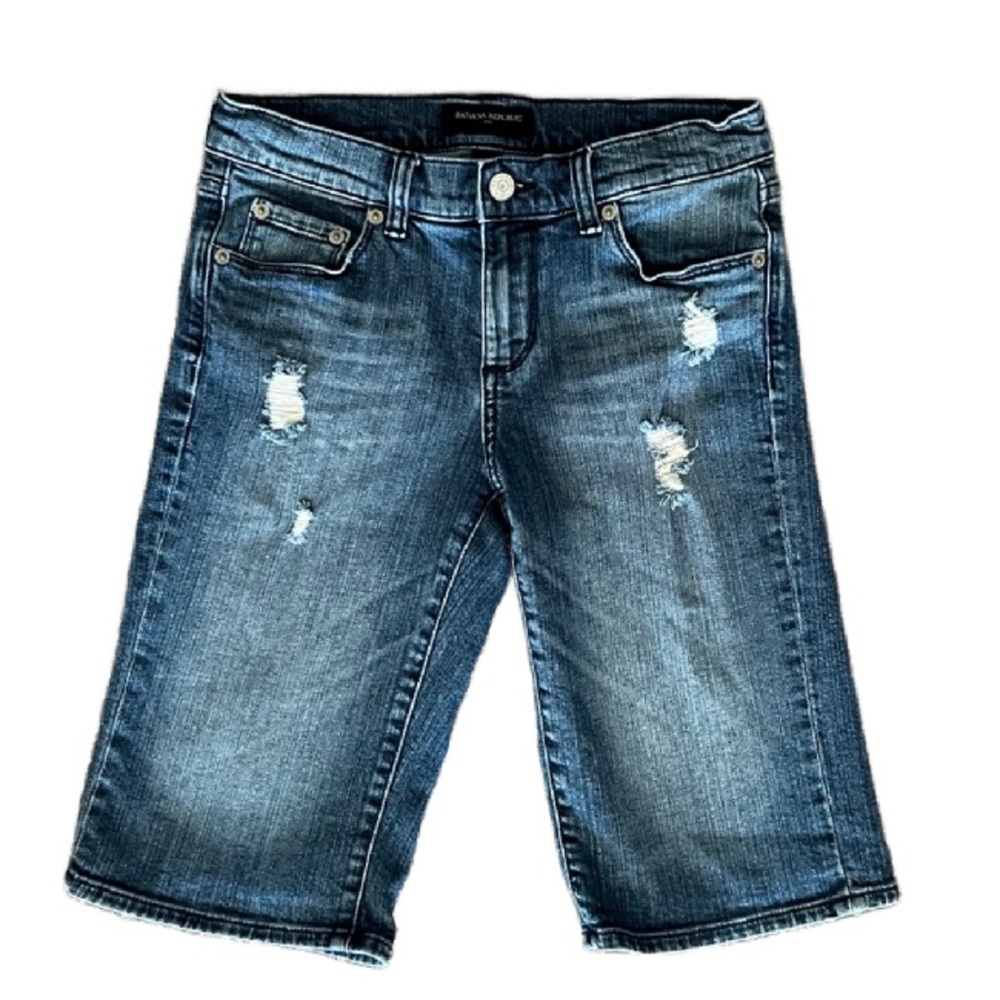 BOGO Banana Republic Distressed Bermuda Denim Jorts Jean Shorts 25